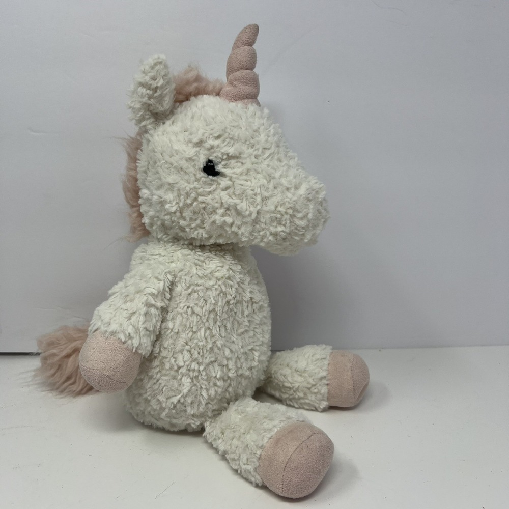 Jellycat Bashful Unicorn Plush Rare Stuffed Animal Toy White with Pink Hoofs 9"